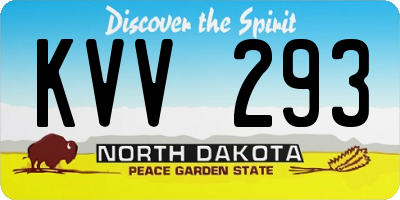 ND license plate KVV293