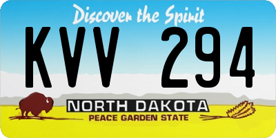 ND license plate KVV294