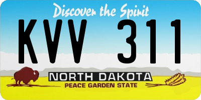 ND license plate KVV311