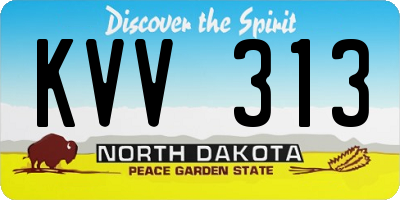 ND license plate KVV313