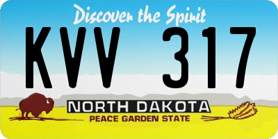 ND license plate KVV317