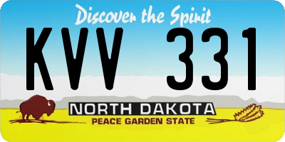 ND license plate KVV331