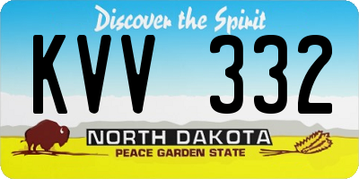 ND license plate KVV332