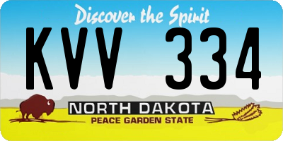 ND license plate KVV334