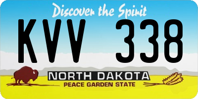 ND license plate KVV338