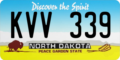 ND license plate KVV339