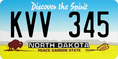 ND license plate KVV345