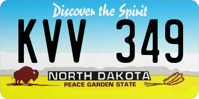 ND license plate KVV349