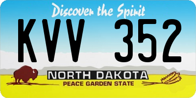 ND license plate KVV352