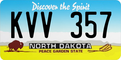 ND license plate KVV357