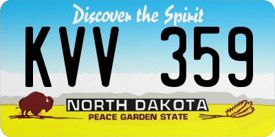 ND license plate KVV359