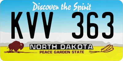 ND license plate KVV363