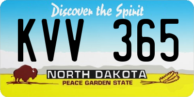 ND license plate KVV365