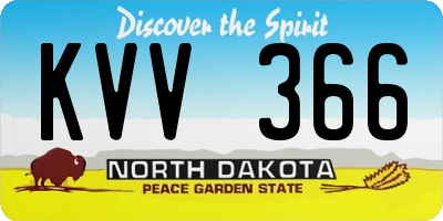 ND license plate KVV366