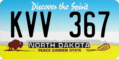ND license plate KVV367