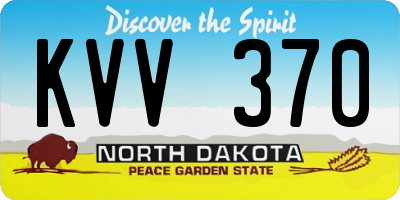 ND license plate KVV370