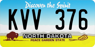 ND license plate KVV376