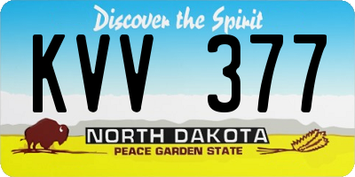 ND license plate KVV377