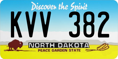 ND license plate KVV382