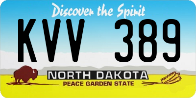 ND license plate KVV389