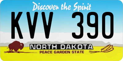 ND license plate KVV390