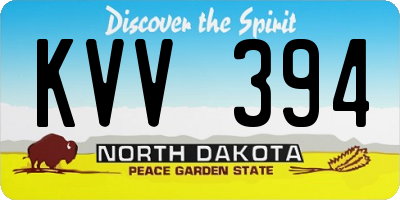 ND license plate KVV394