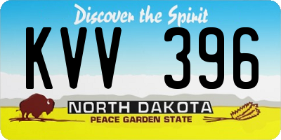ND license plate KVV396