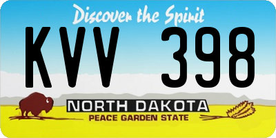 ND license plate KVV398