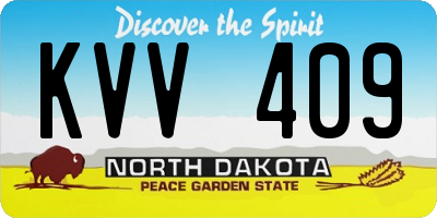 ND license plate KVV409