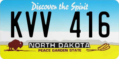 ND license plate KVV416
