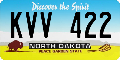 ND license plate KVV422