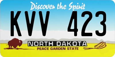 ND license plate KVV423