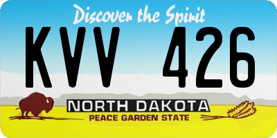 ND license plate KVV426