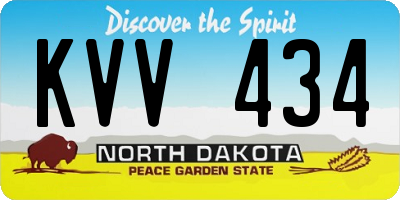 ND license plate KVV434