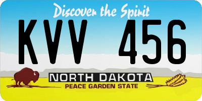 ND license plate KVV456