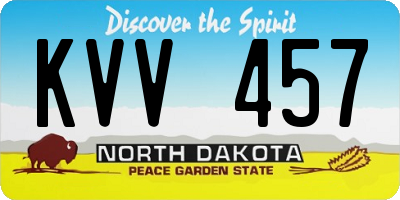 ND license plate KVV457