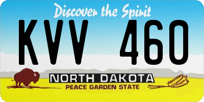 ND license plate KVV460