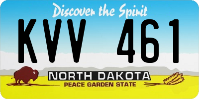 ND license plate KVV461