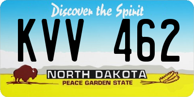 ND license plate KVV462