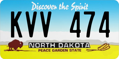 ND license plate KVV474