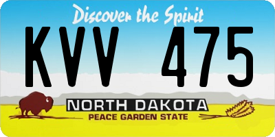 ND license plate KVV475