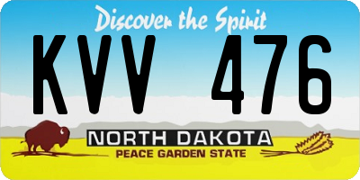 ND license plate KVV476