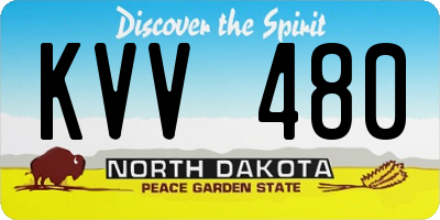 ND license plate KVV480
