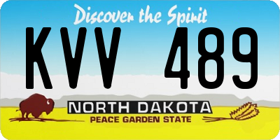 ND license plate KVV489