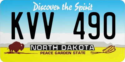 ND license plate KVV490