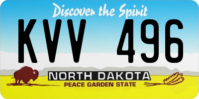 ND license plate KVV496