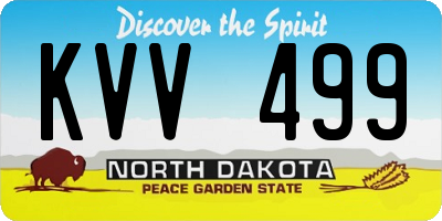 ND license plate KVV499