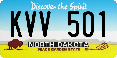 ND license plate KVV501