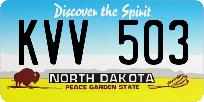 ND license plate KVV503