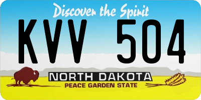 ND license plate KVV504